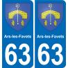 63 Ars-les-Favets wappen aufkleber typenschild aufkleber stadt