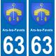 63 Ars-les-Favets coat of arms sticker plate stickers city
