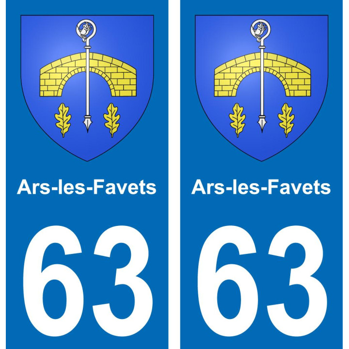 63 Ars-les-Favets coat of arms sticker plate stickers city