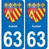 63 Aubiat wappen aufkleber typenschild aufkleber stadt
