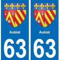 63 Aubiat stemma adesivo piastra adesivi città