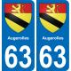63 Augerolles wappen aufkleber typenschild aufkleber stadt