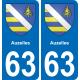 63 Auzelles blason autocollant plaque stickers ville