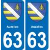 63 Auzelles stemma adesivo piastra adesivi città