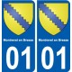 01 Montrevel-en-Bresse ville autocollant plaque sticker