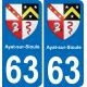 63 Ayat-sur-Sioule coat of arms sticker plate stickers city
