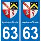 63 Ayat-sur-Sioule stemma adesivo piastra adesivi città