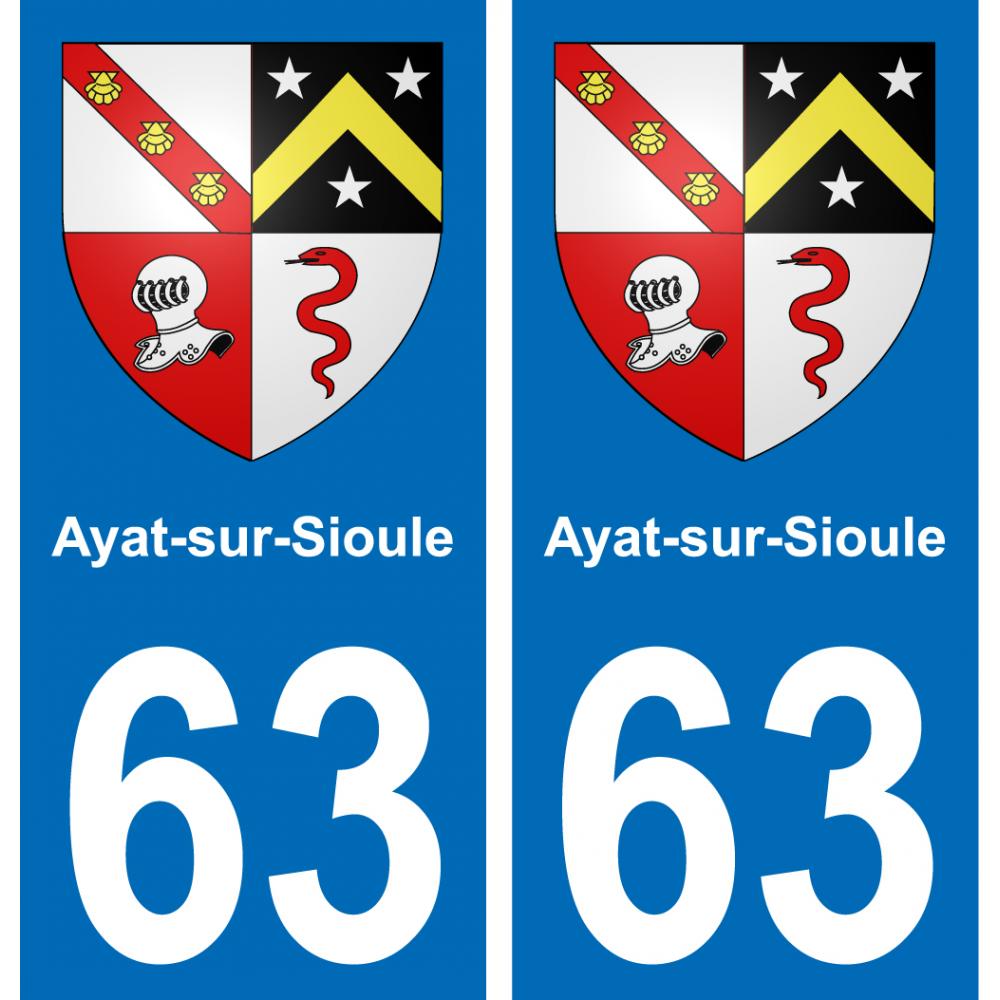 63 Ayat-sur-Sioule wappen aufkleber typenschild aufkleber stadt