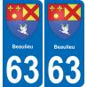 63 Beaulieu stemma adesivo piastra adesivi città