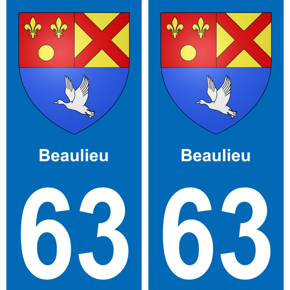 63 Beaulieu coat of arms sticker plate stickers city