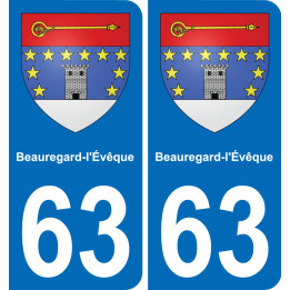 63 Beauregard-l'Évêque coat of arms sticker plate stickers city