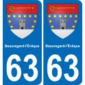 63 Beauregard-l'Évêque blason autocollant plaque stickers ville