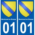 01 Montrevel-en-Bresse ville autocollant plaque sticker