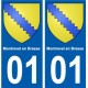 01 Montrevel-en-Bresse ville autocollant plaque sticker
