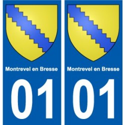 01 Montrevel-en-Bresse ville autocollant plaque sticker