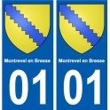 01 Montrevel-en-Bresse ville autocollant plaque sticker