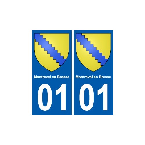 01 Montrevel-en-Bresse ville autocollant plaque sticker