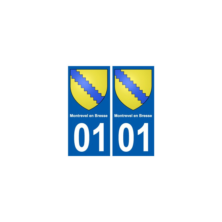 01 Montrevel-en-Bresse ville autocollant plaque sticker