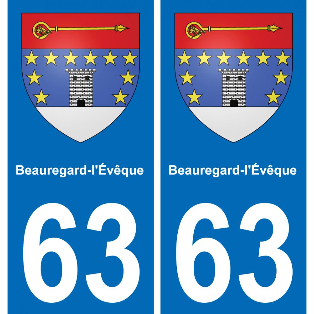 63 Beauregard-l'Évêque wappen aufkleber typenschild aufkleber stadt