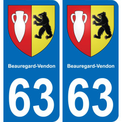 63 Beauregard-Vendon blason autocollant plaque stickers ville