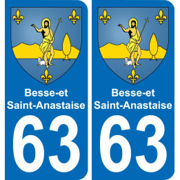 63 Besse-et-Saint-Anastaise wappen aufkleber typenschild aufkleber stadt