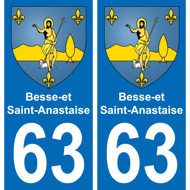 63 Besse-et-Saint-Anastaise wappen aufkleber typenschild aufkleber stadt