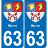 63 Biollet wappen aufkleber typenschild aufkleber stadt