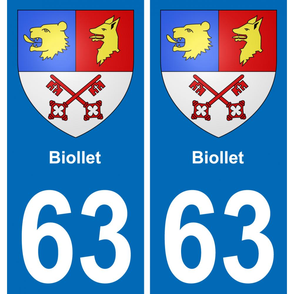 63 Biollet wappen aufkleber typenschild aufkleber stadt