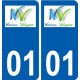 01 Nurieux-Volognat logo ville autocollant plaque sticker