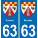 63 Boudes wappen aufkleber typenschild aufkleber stadt