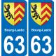 63 Bourg-Lastic stemma adesivo piastra adesivi città