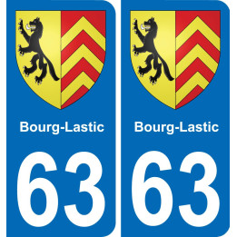 63 Bourg-Lastic coat of arms sticker plate stickers city