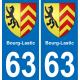 63 Bourg-Lastic stemma adesivo piastra adesivi città
