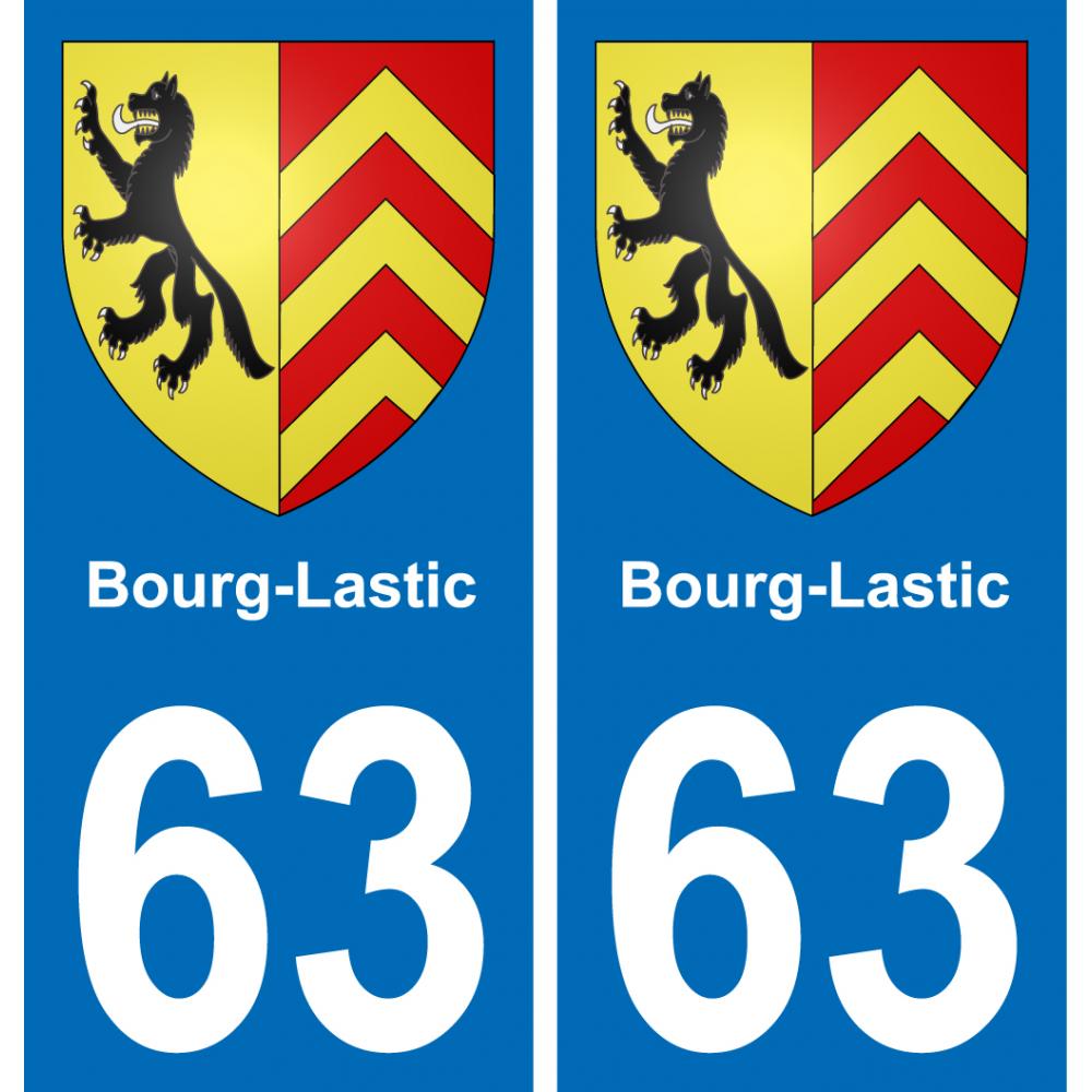 63 Bourg-Lastic coat of arms sticker plate stickers city