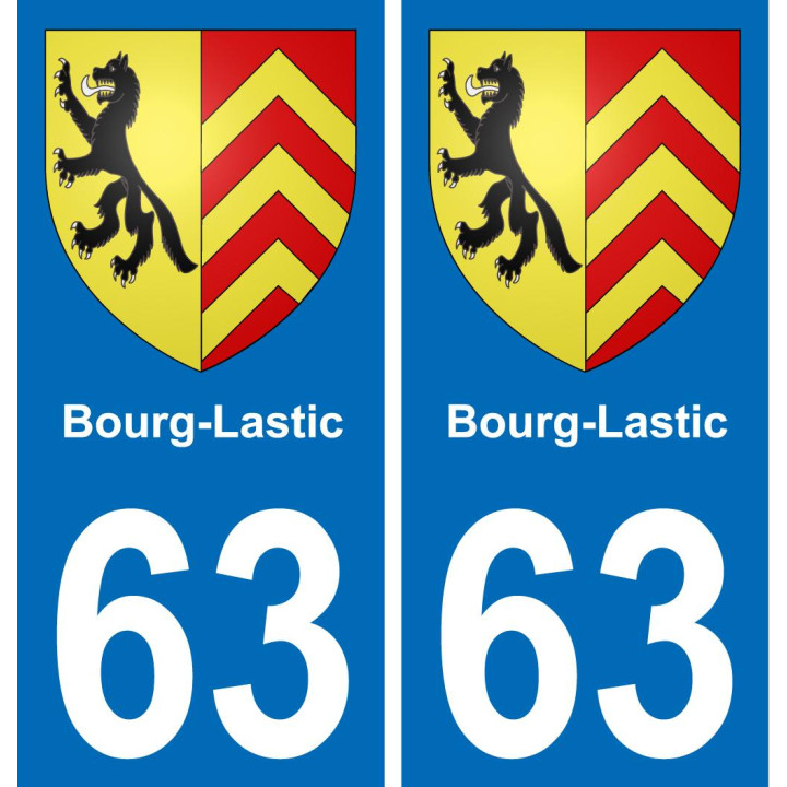 63 Bourg-Lastic coat of arms sticker plate stickers city