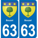 63 Bouzel stemma adesivo piastra adesivi città