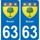 63 Bouzel wappen aufkleber typenschild aufkleber stadt