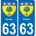 63 Bouzel blason autocollant plaque stickers ville