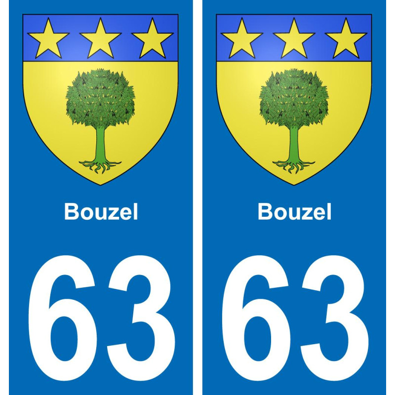 63 Bouzel stemma adesivo piastra adesivi città