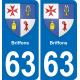 63 Briffons coat of arms sticker plate stickers city