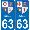 63 Briffons wappen aufkleber typenschild aufkleber stadt