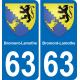 63 Bromont-Lamothe wappen aufkleber typenschild aufkleber stadt