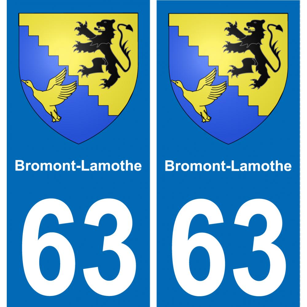 63 Bromont-Lamothe blason autocollant plaque stickers ville