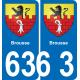 63 Brousse stemma adesivo piastra adesivi città