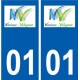 01 Nurieux-Volognat logo ville autocollant plaque sticker