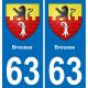 63 Brousse stemma adesivo piastra adesivi città