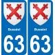 63 Busséol stemma adesivo piastra adesivi città
