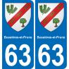 63 Bussières-et-Pruns coat of arms sticker plate stickers city
