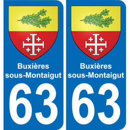 63 Buxières-sous-Montaigut blason autocollant plaque stickers ville