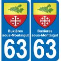63 Buxières-sous-Montaigut blason autocollant plaque stickers ville